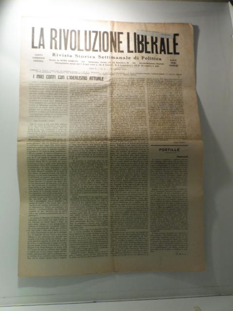 La rivoluzione liberale. Rivista storica settimanale di politica, anno II, n. 2, 18 gennaio 1923